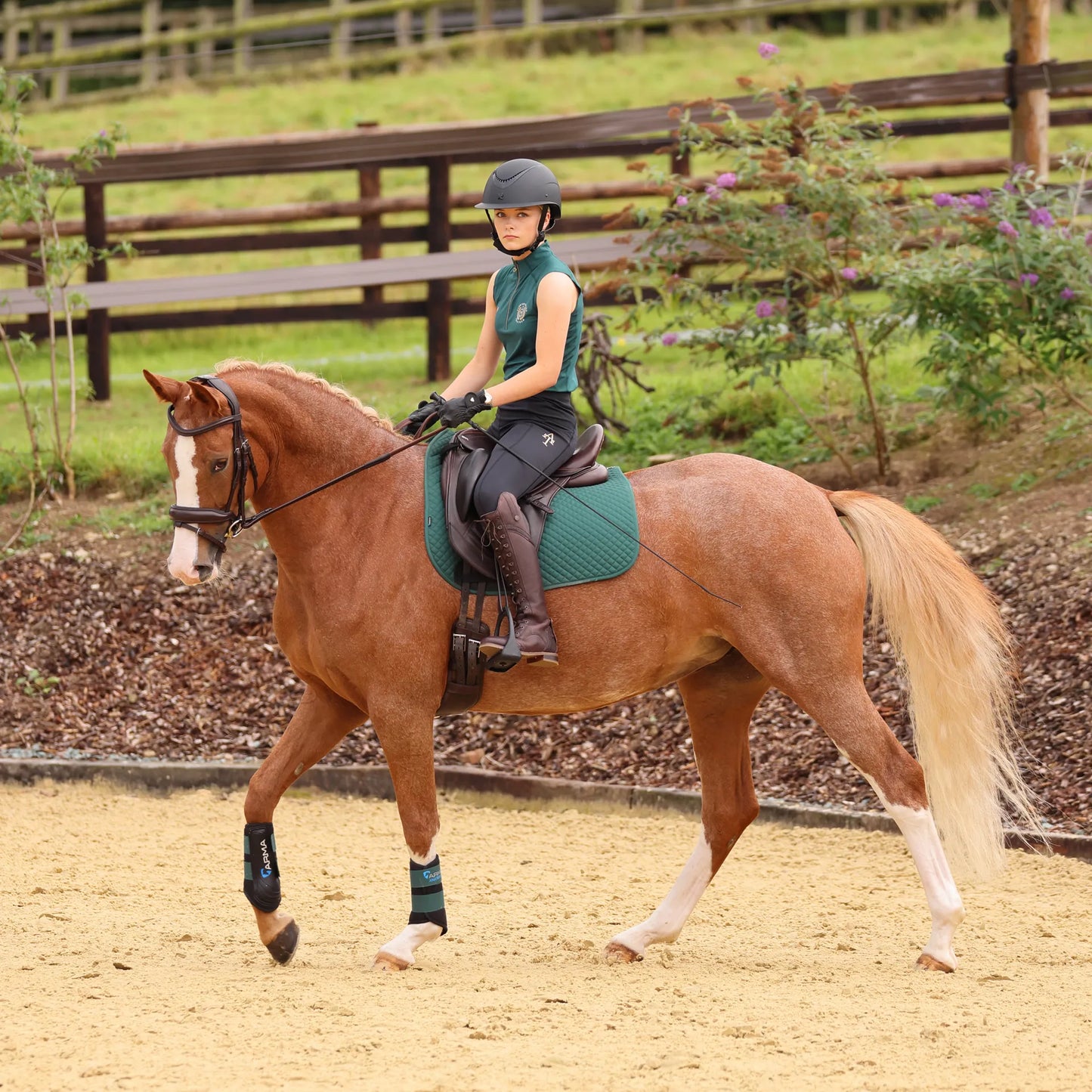 Shires Aubrion Team Sleeveless Base Layer - Green