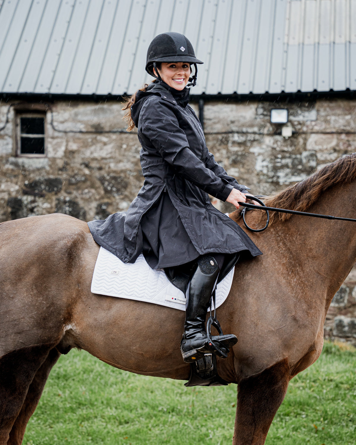 Bronte Waterproof Riding Coat Removable Hood Womens