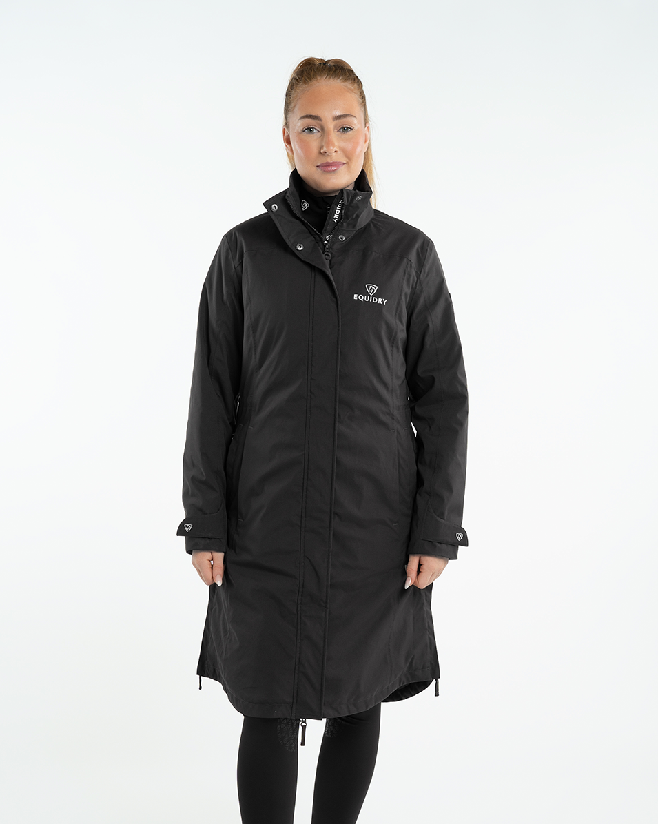 Bronte Waterproof Riding Coat Removable Hood Womens - Black