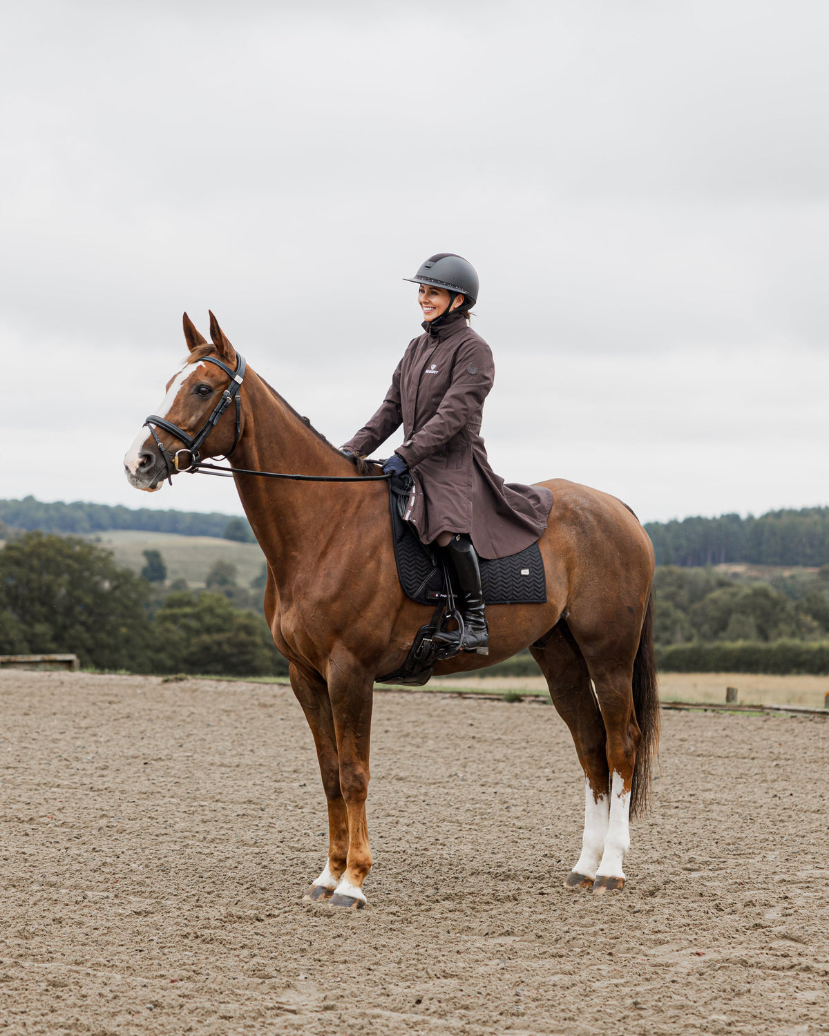 Bronte Waterproof Riding Coat Removable Hood Womens