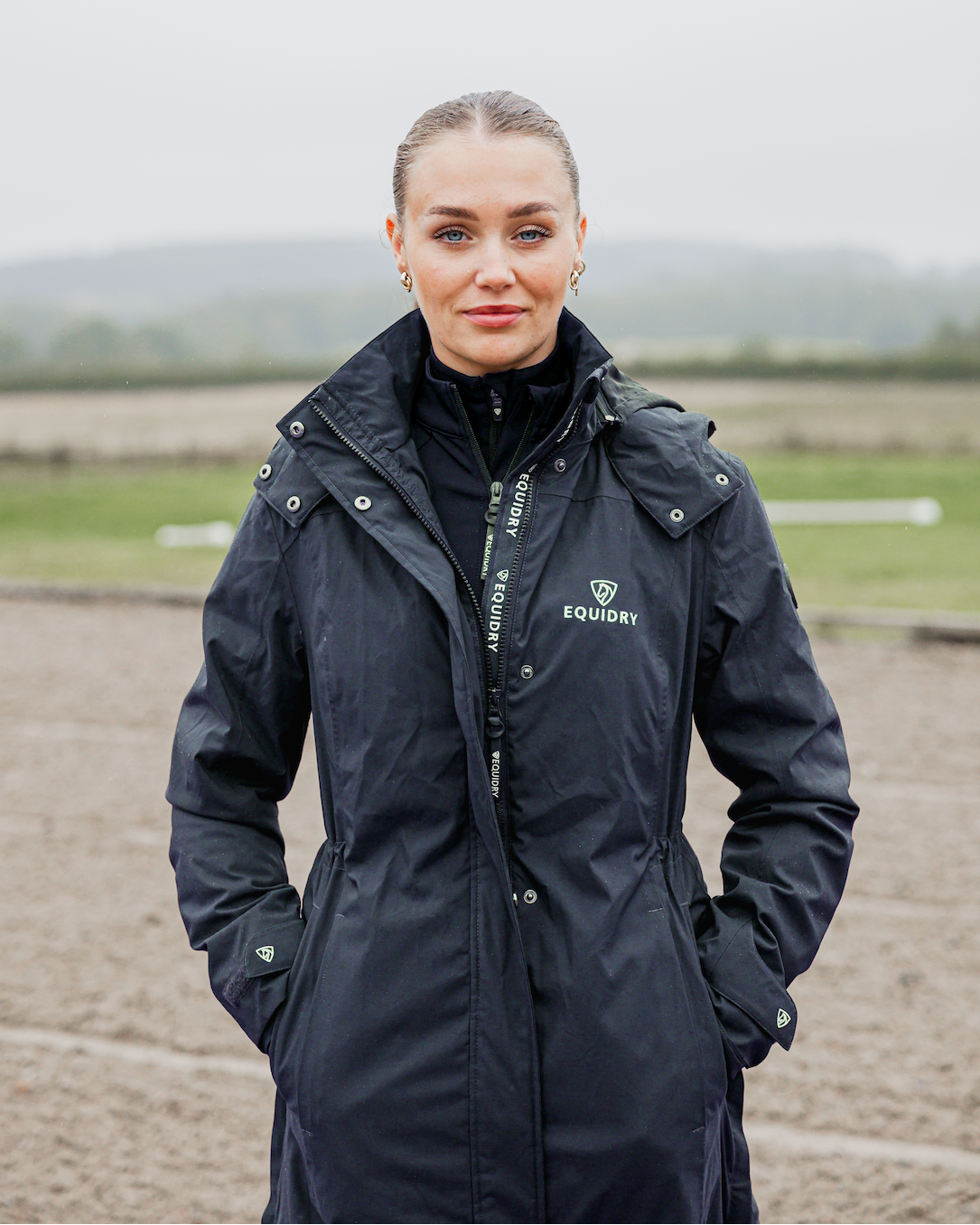 Bronte Waterproof Riding Coat Removable Hood Womens